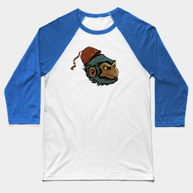 Mr. Chimp Baseball T-Shirt by zerostreet